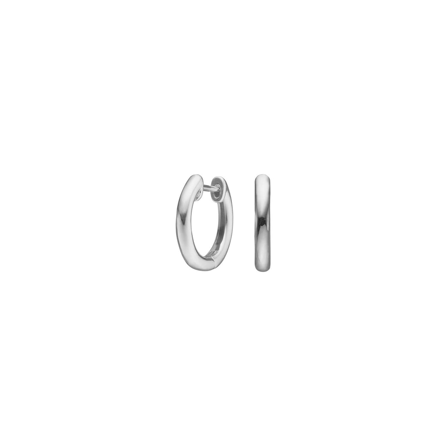 Silber Rhodinierter Kreole 12mm
