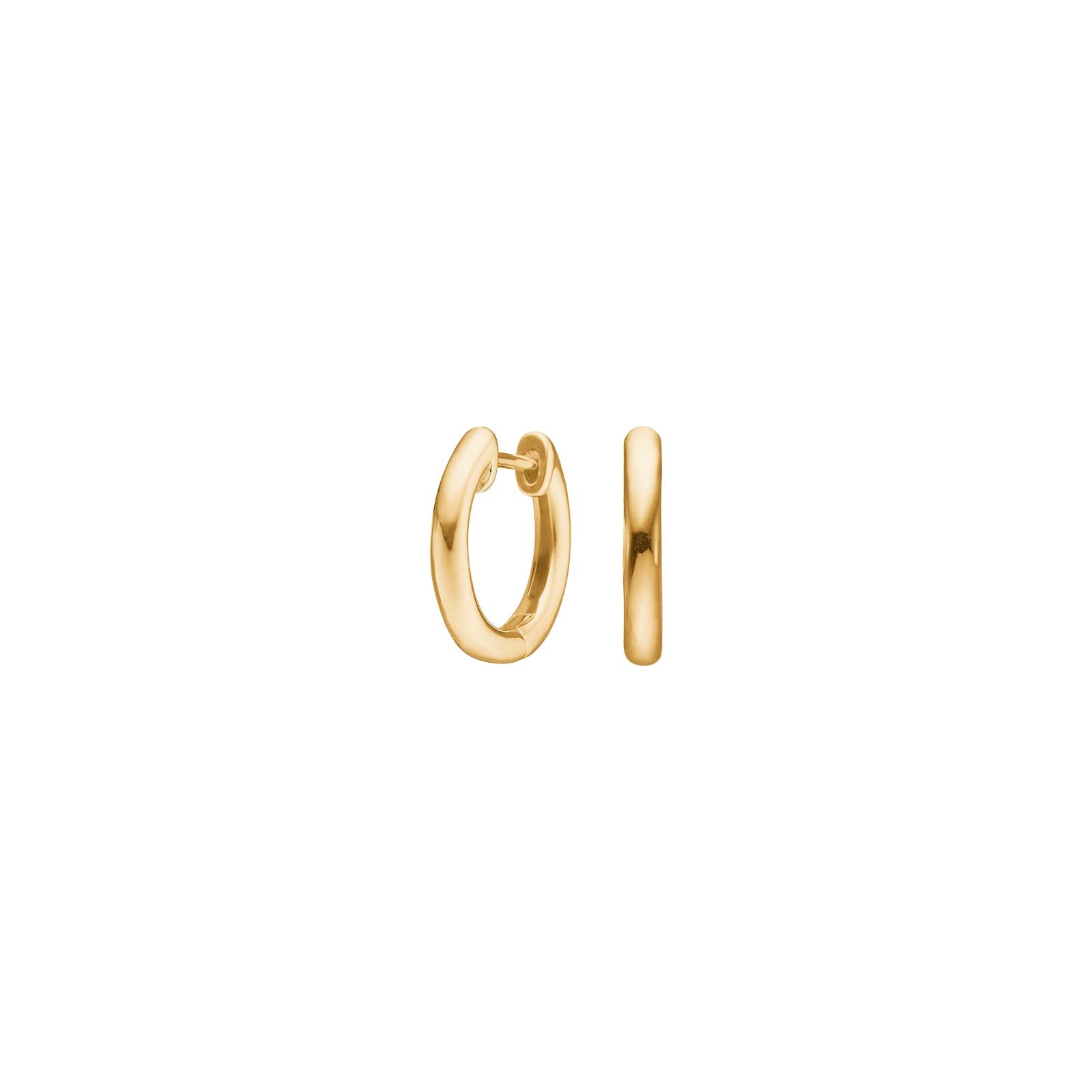 Gold-plated silver rhodium-plated creole 12mm