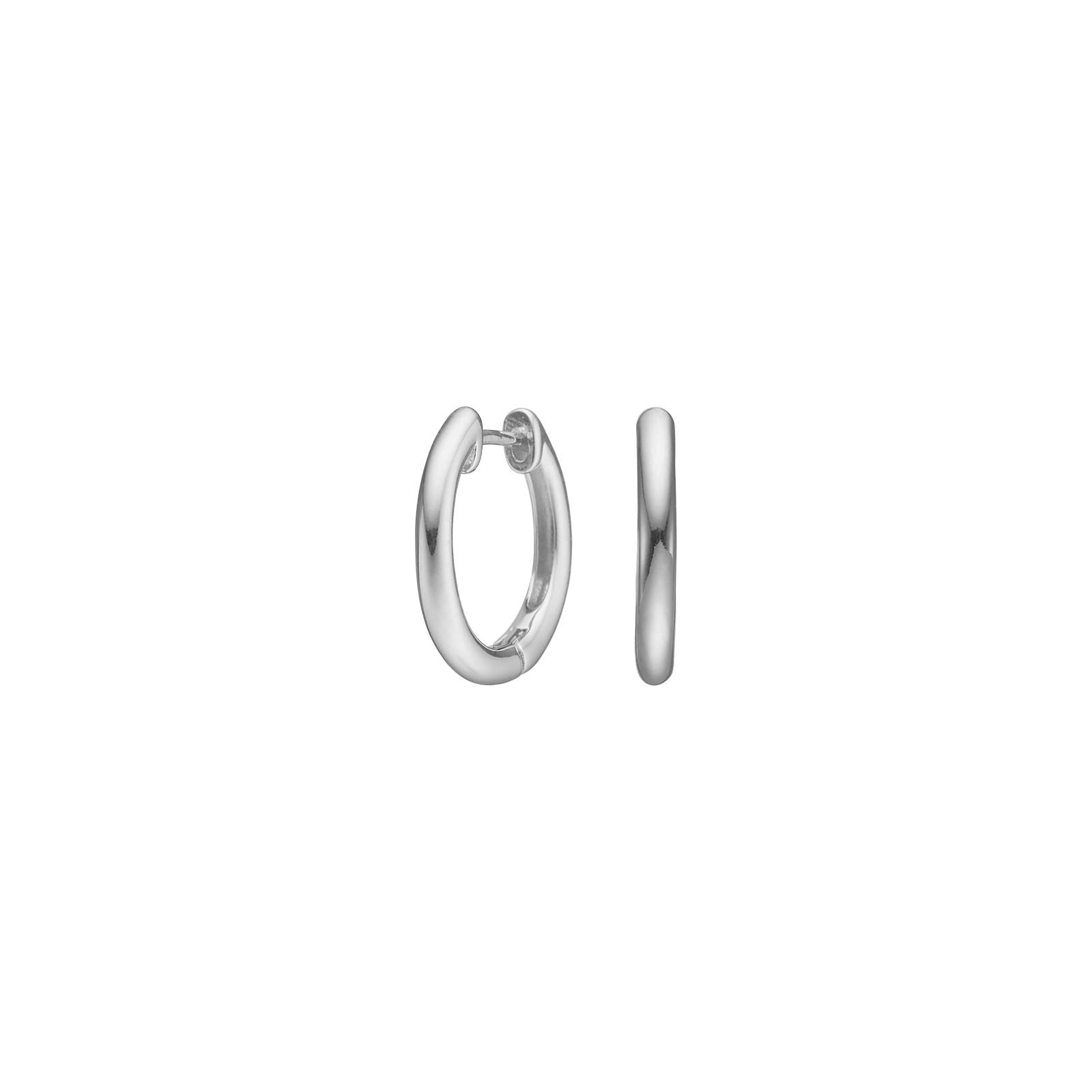 Silver Rhodium-plated Creole 14mm