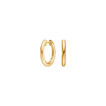 Gold-plated silver rhodium-plated creole 14mm