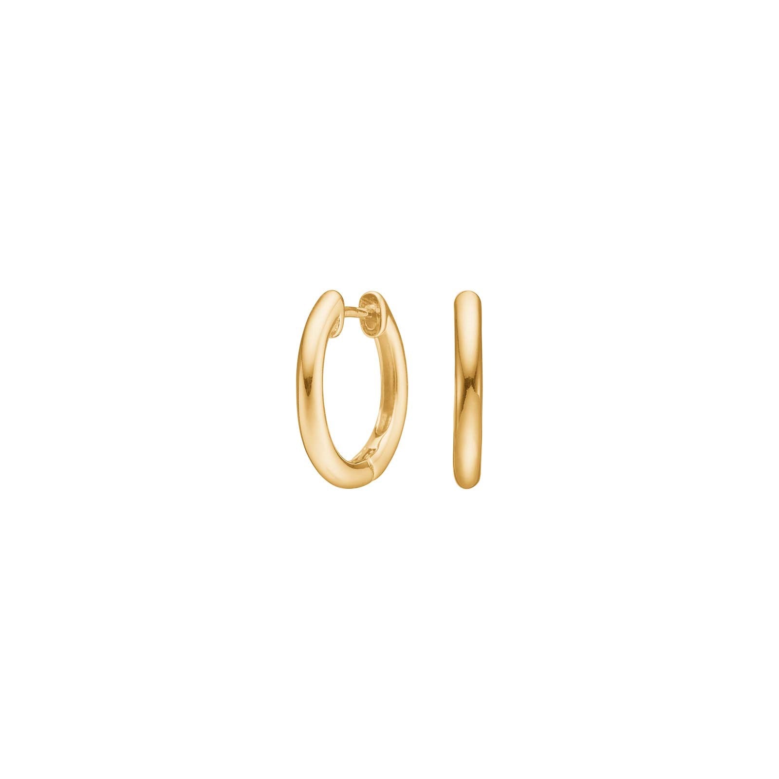 Silver Rhodium-plated Creole 14mm