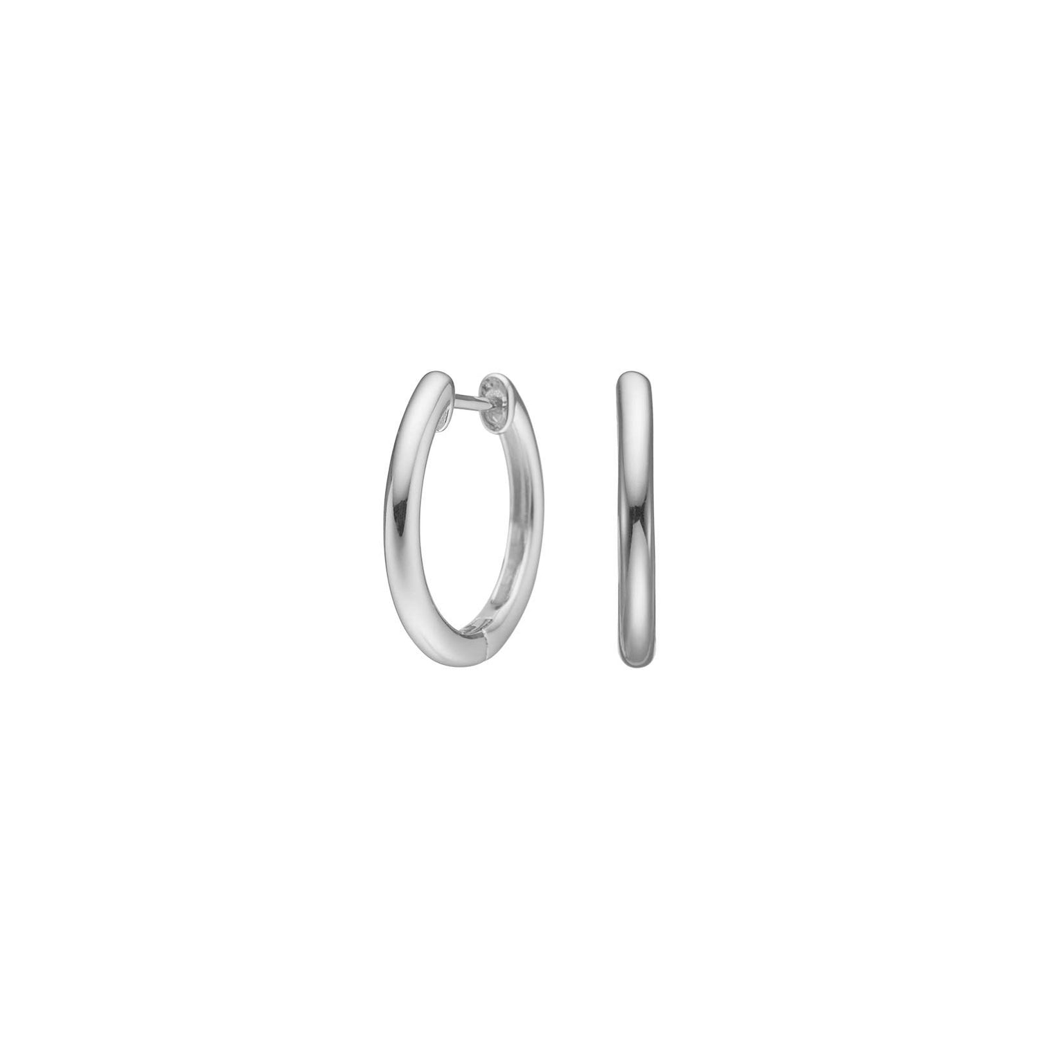 Silber Rhodinierter Kreole 16mm