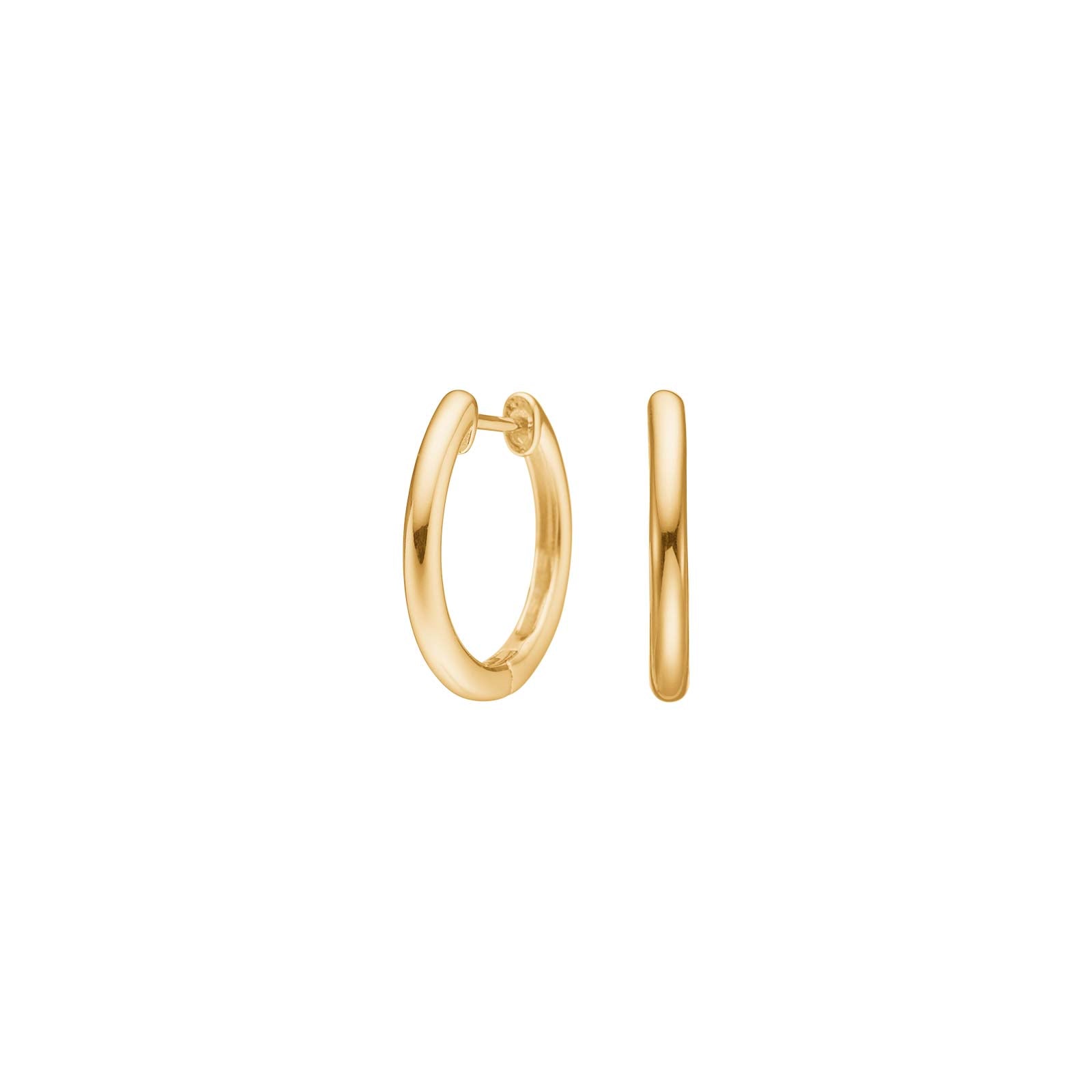 Gold-plated silver rhodium-plated creole 16mm