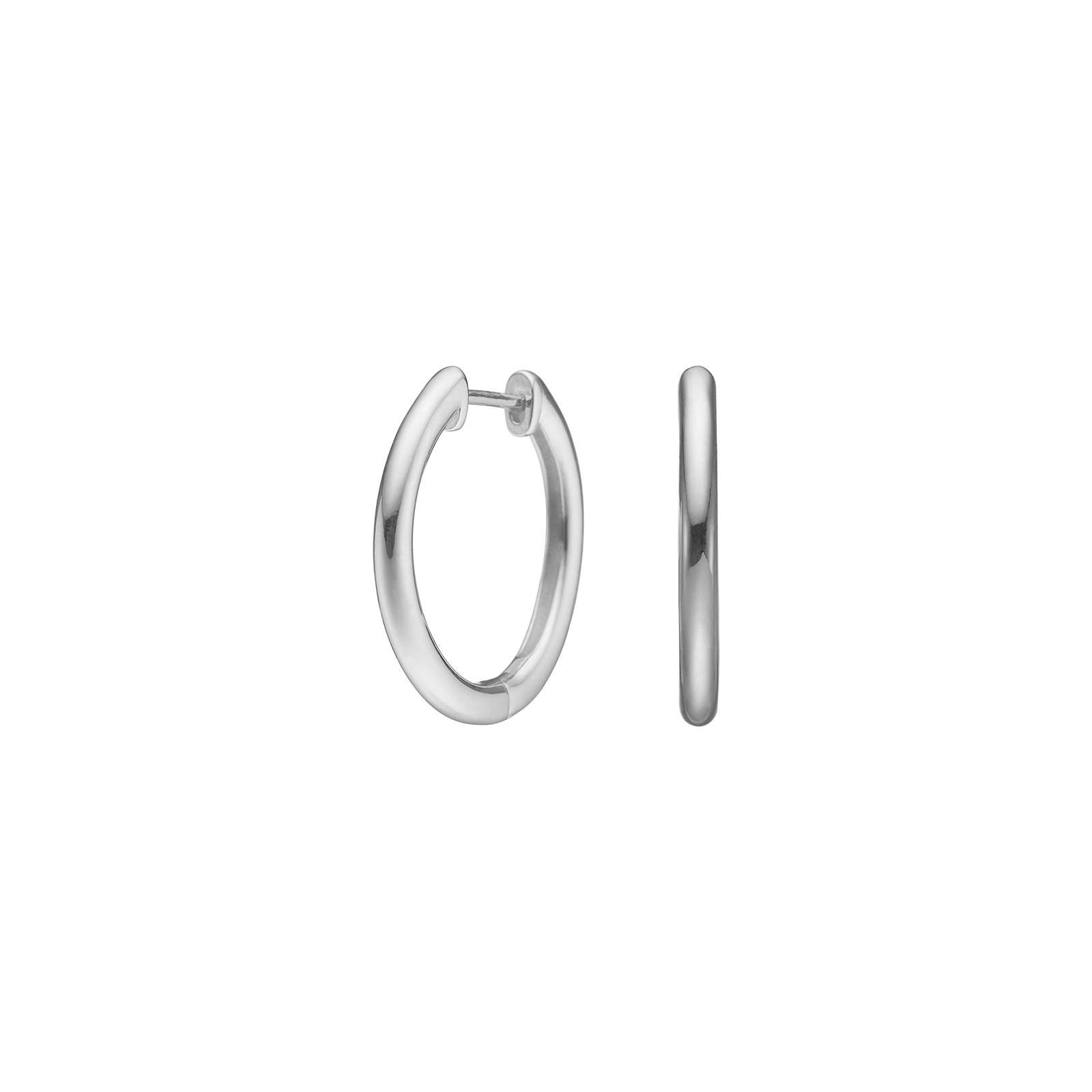 Silver Rhodium-plated Creole 18mm