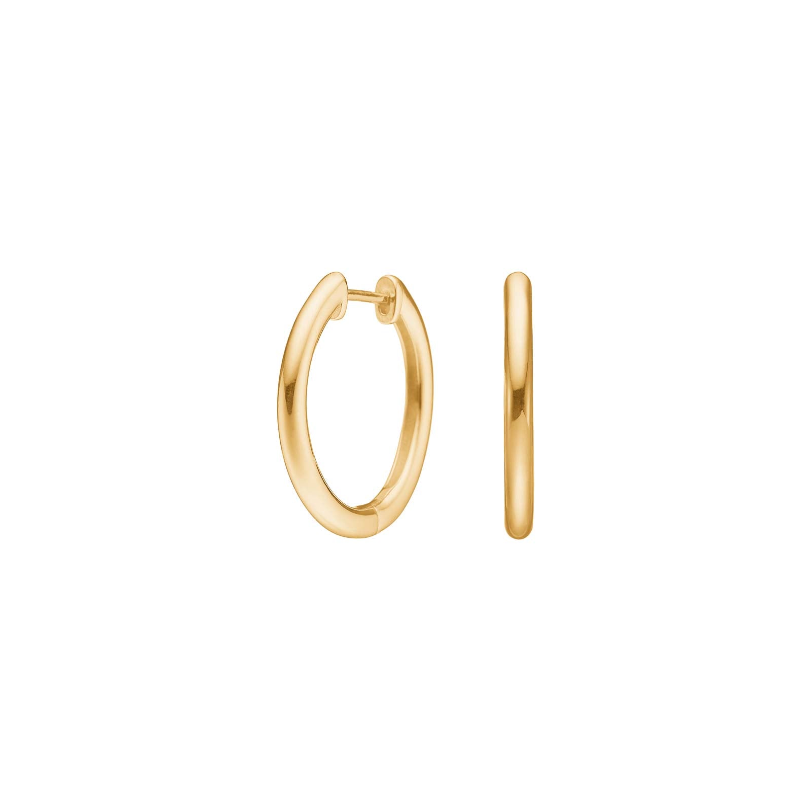 Gold-plated silver rhodium-plated creole 18mm