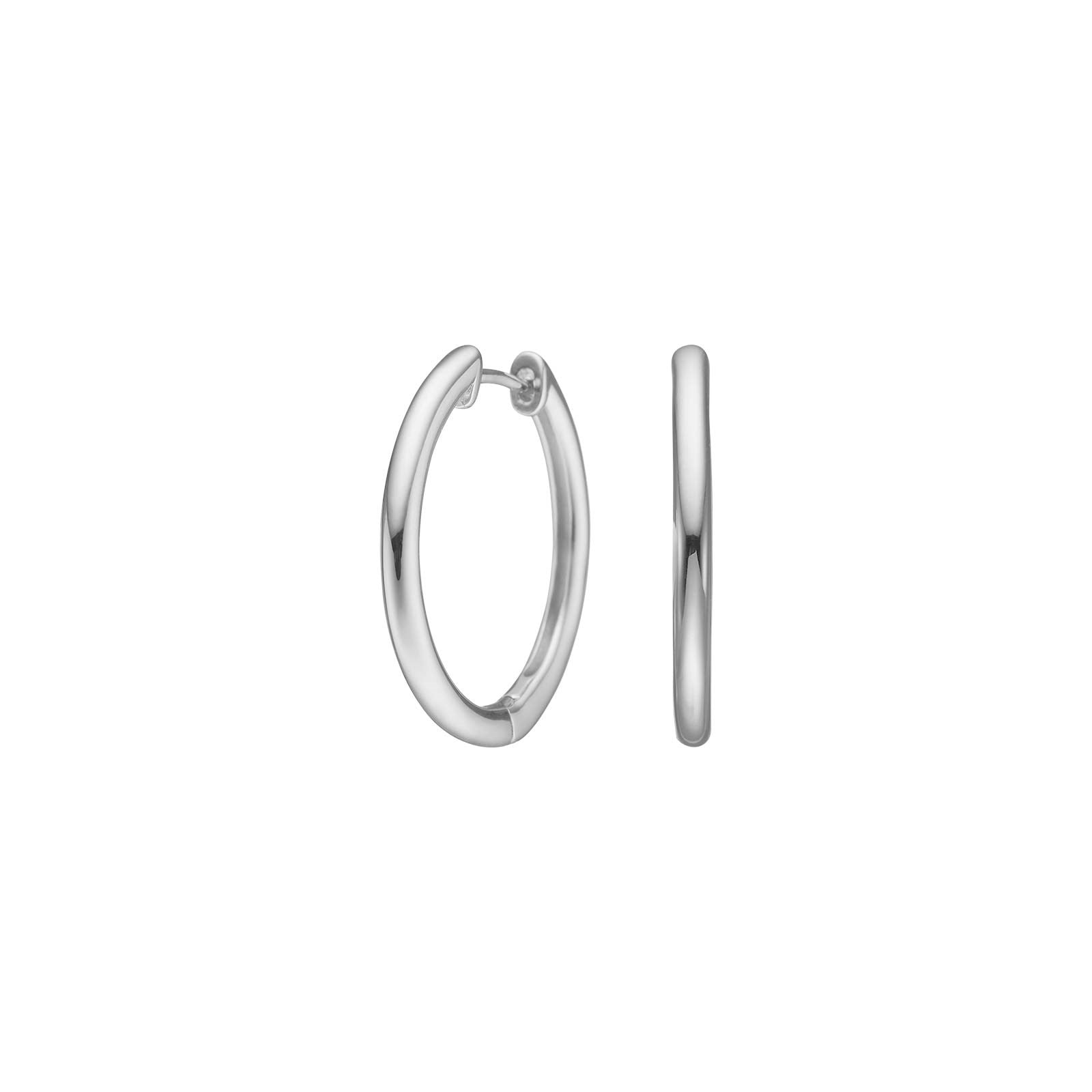 Silver rhodium-plated creole 20mm