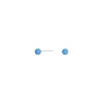 Rhod. Silber Ohrstecker Blaue Emaille Ball