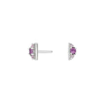 Rhod. Silber Ohrstecker m/cz Pink rubinrot mix