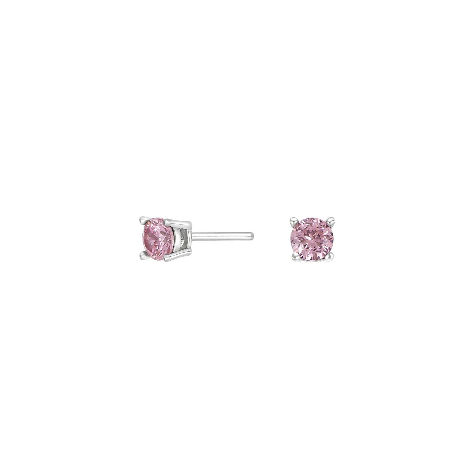 Rhod. Silber Ohrstecker m/cz Rosa