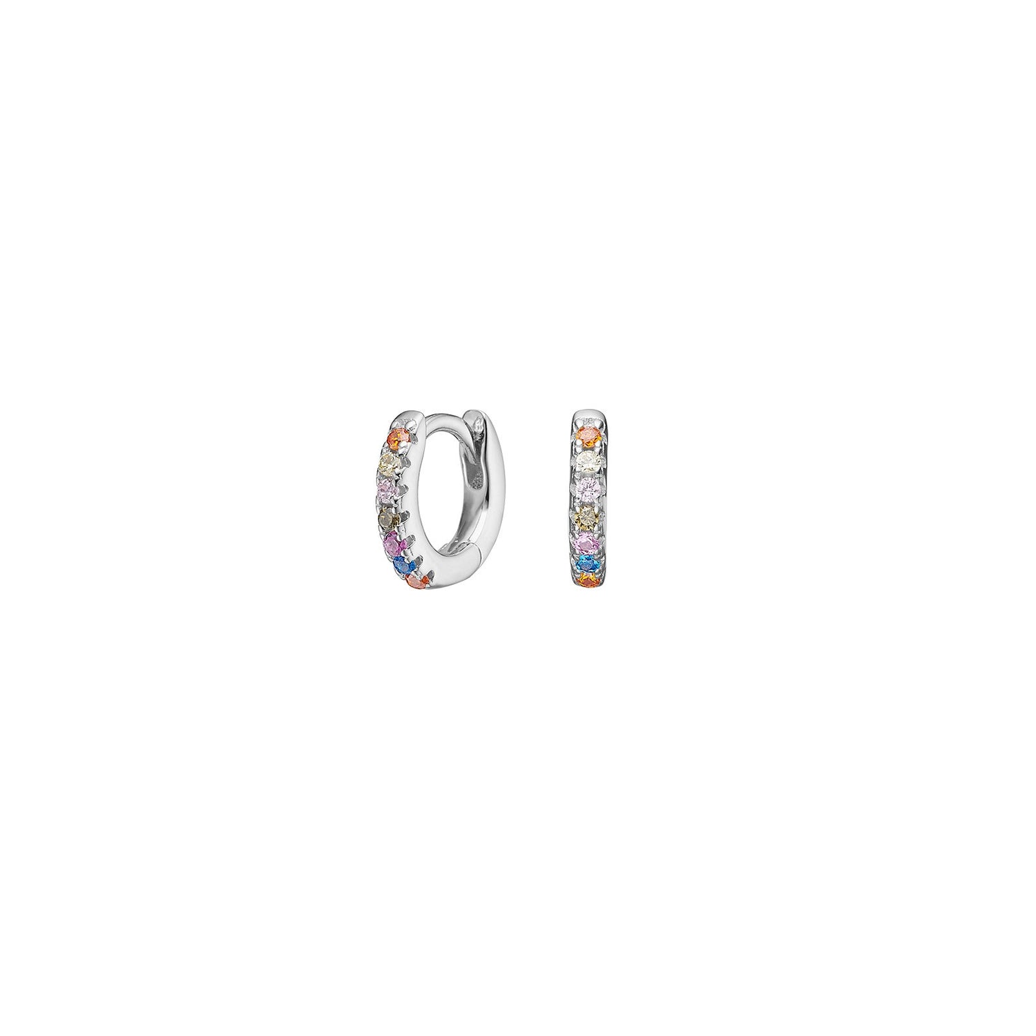 Rhod. Silber Creolen m/multi cz