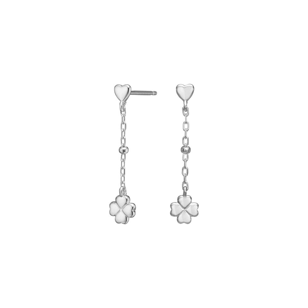 Silber Ohrringe mit Kleeblatt