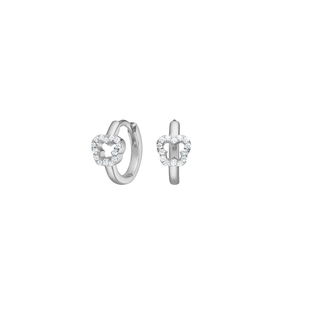 Silber Creolen mit Schmetterling und cz - Vergoldet