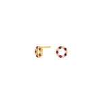 14Kt. Gold Ohringe m. Rubin und 0,7ct W/SI