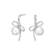 Silver ear studs BOW52