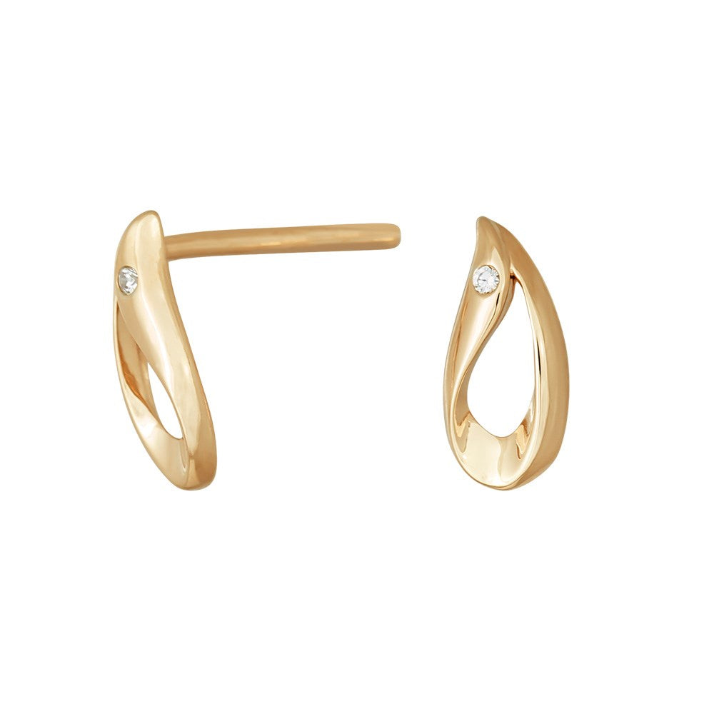 8ct. gold ear studs w/cz