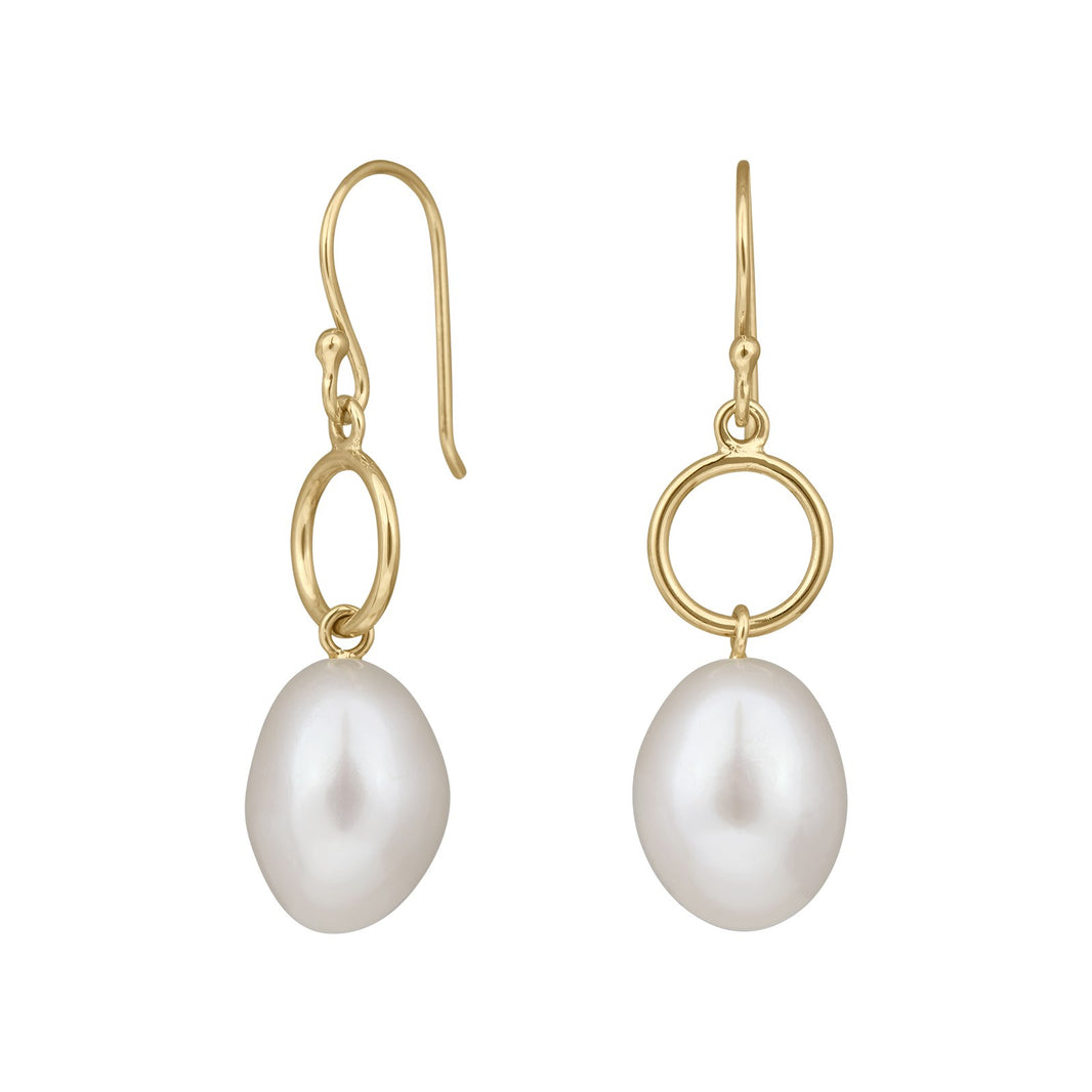 8kt. guldørehænger m/ferskvandsperle