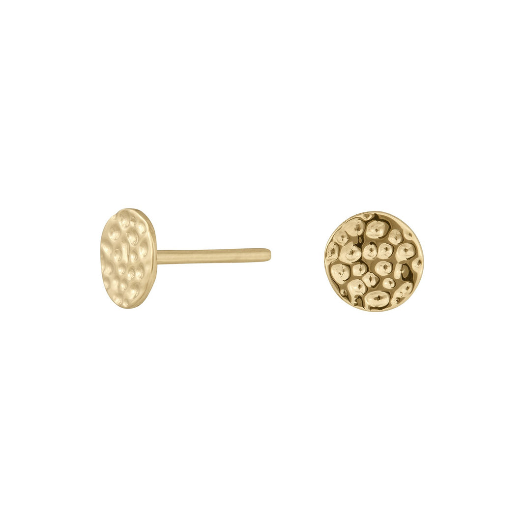 8ct. gold stud earrings hammered