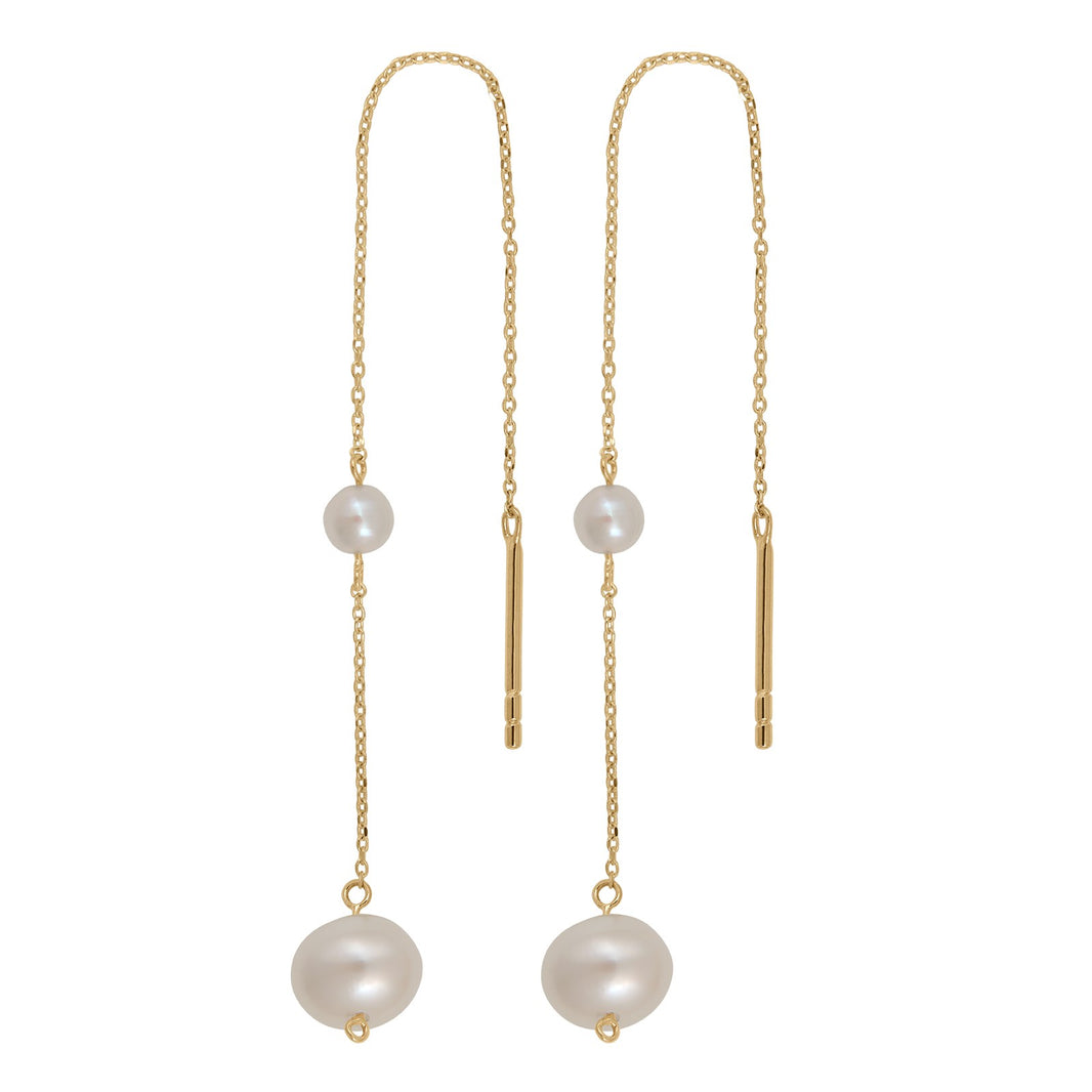 8kt. guldørehænger m/ferskvandsperle