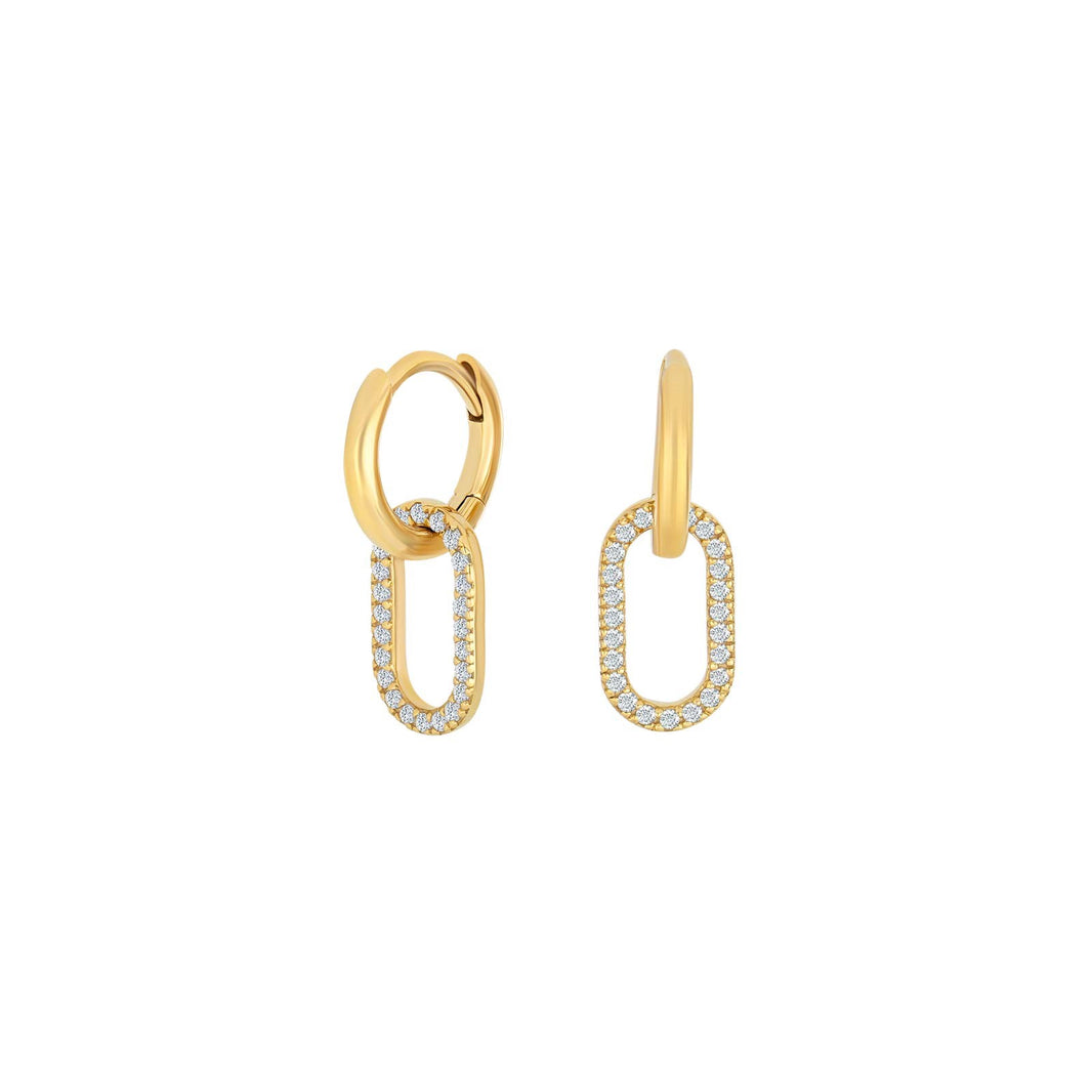 8ct. gold hoops w. cz