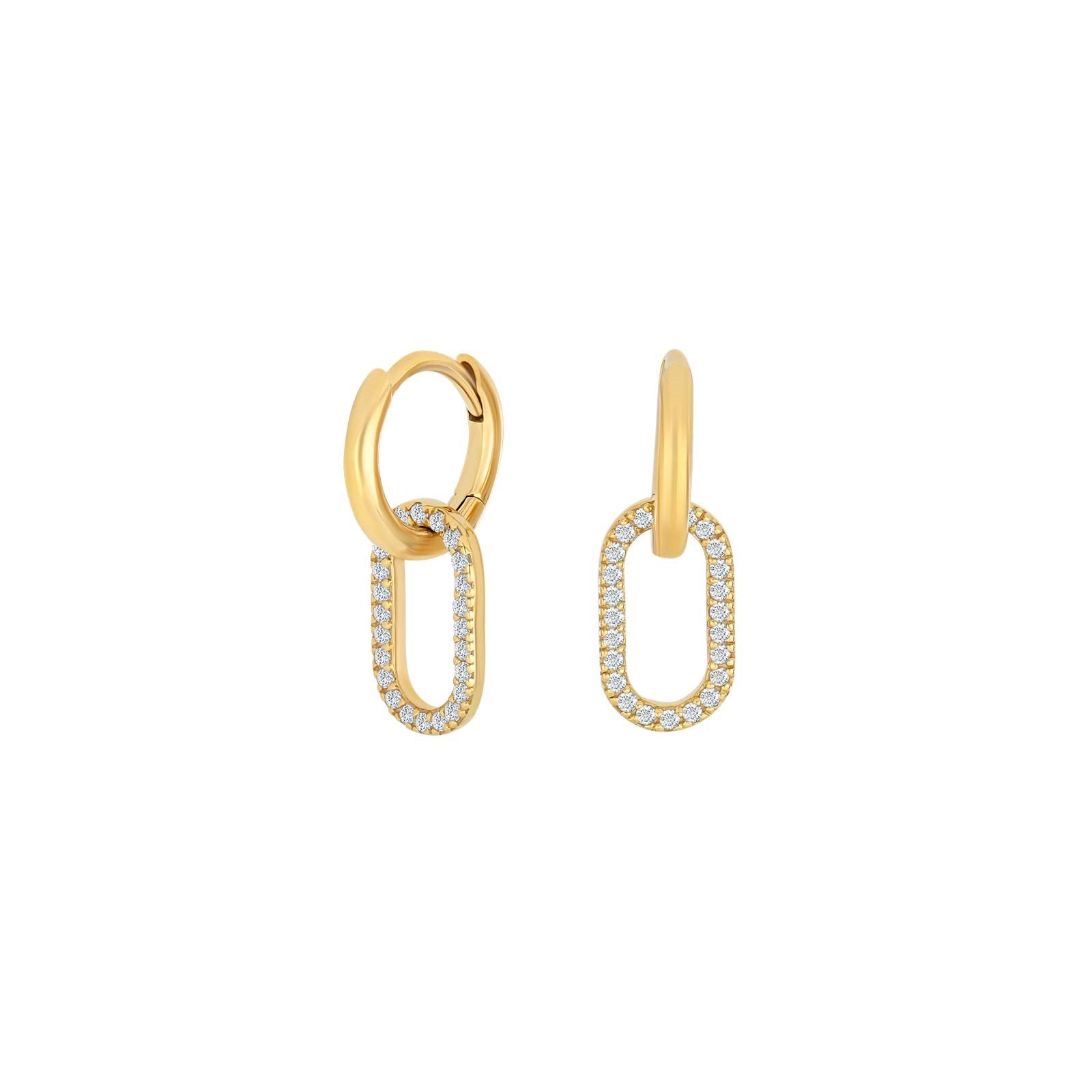 8ct. gold hoops w. cz
