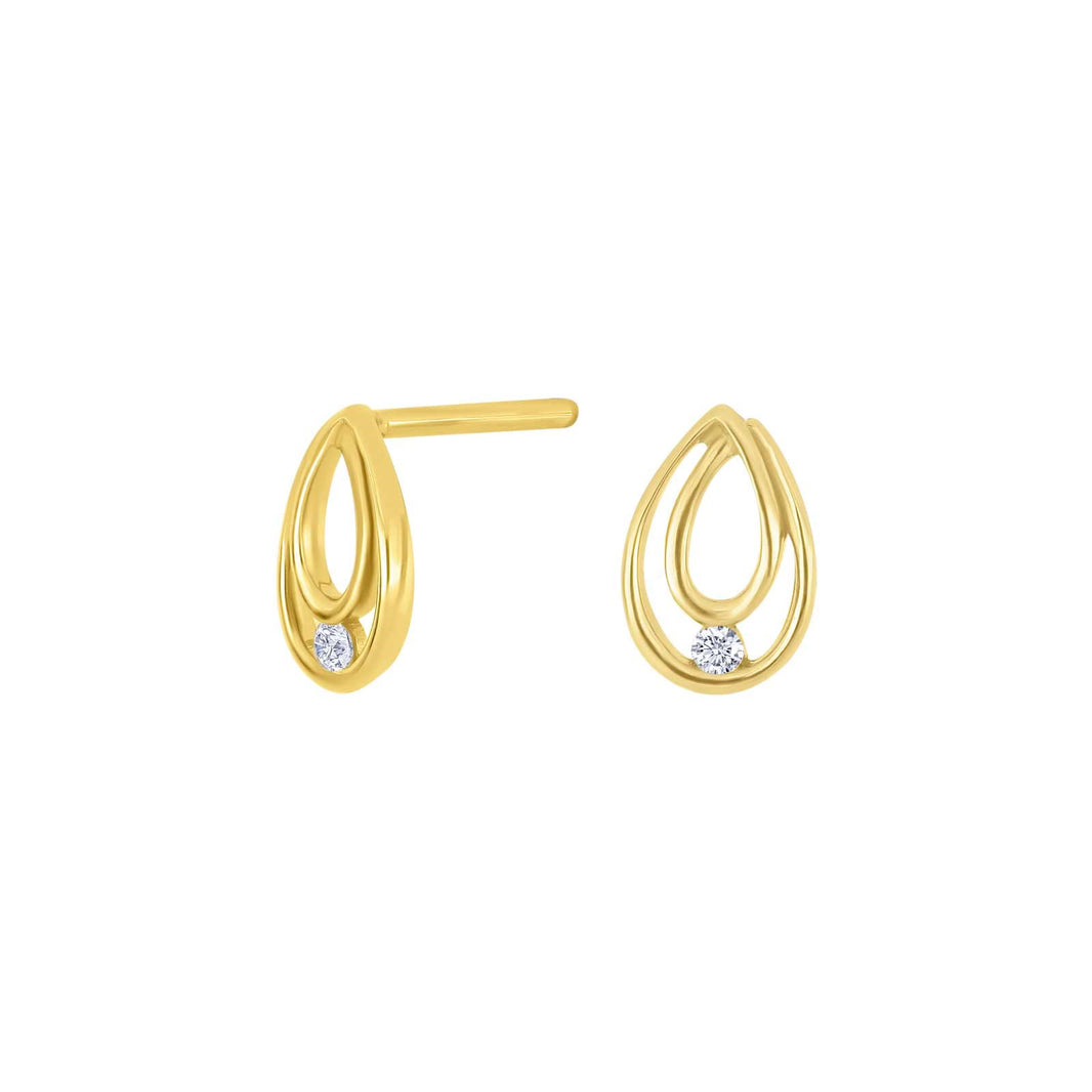 9ct. gold earrings w/cz