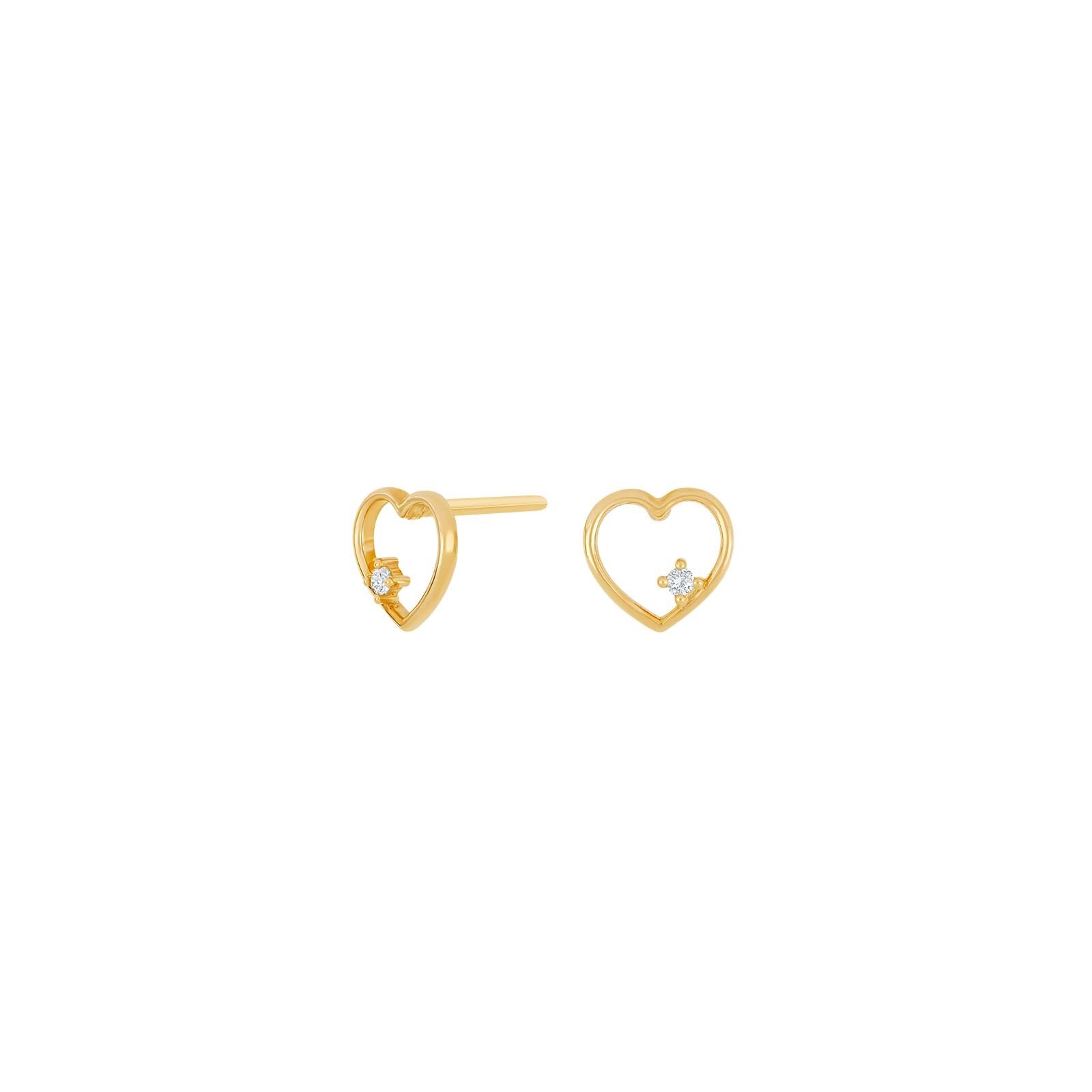 8ct. gold earrings hearts w. cz