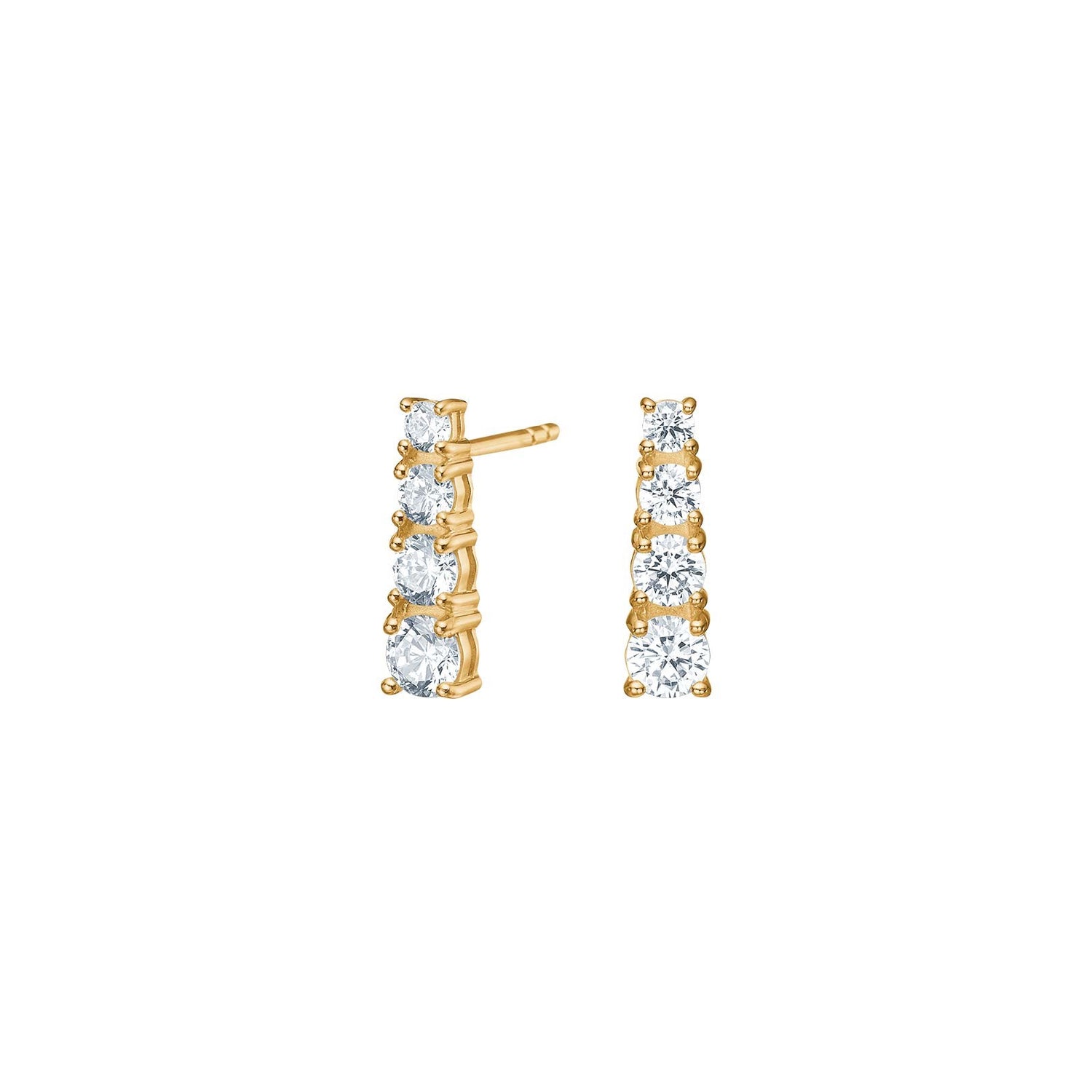 8Kt. Gold Ohringe m. cz