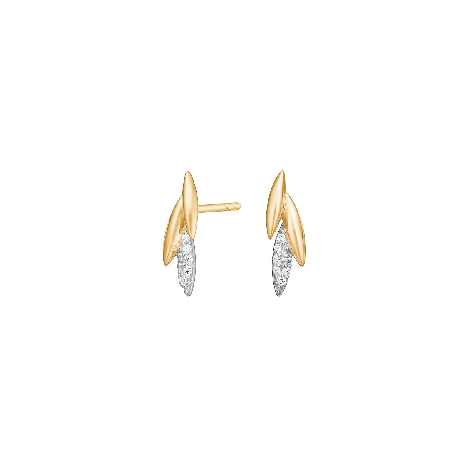 8ct. gold earrings w. cz