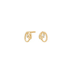 8ct. gold earrings w. cz