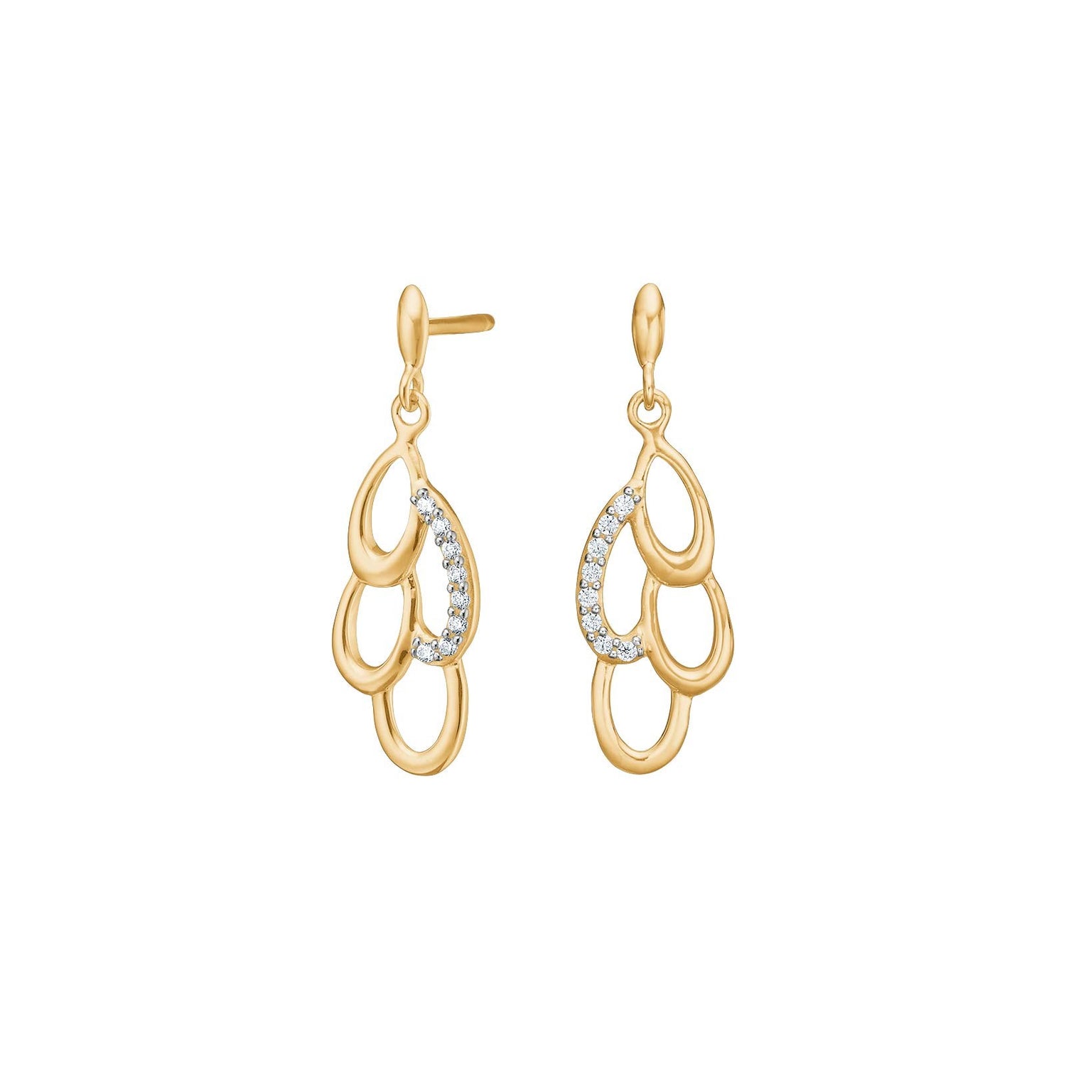 8Kt. Gold Ohringe m. cz