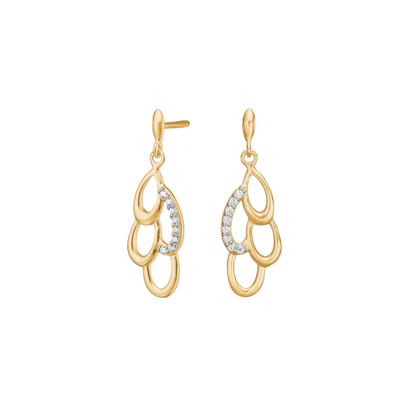 8ct. gold earrings w. cz
