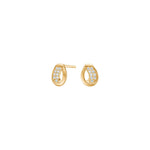 8ct. gold earrings w. cz