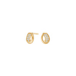 8ct. gold earrings w. cz