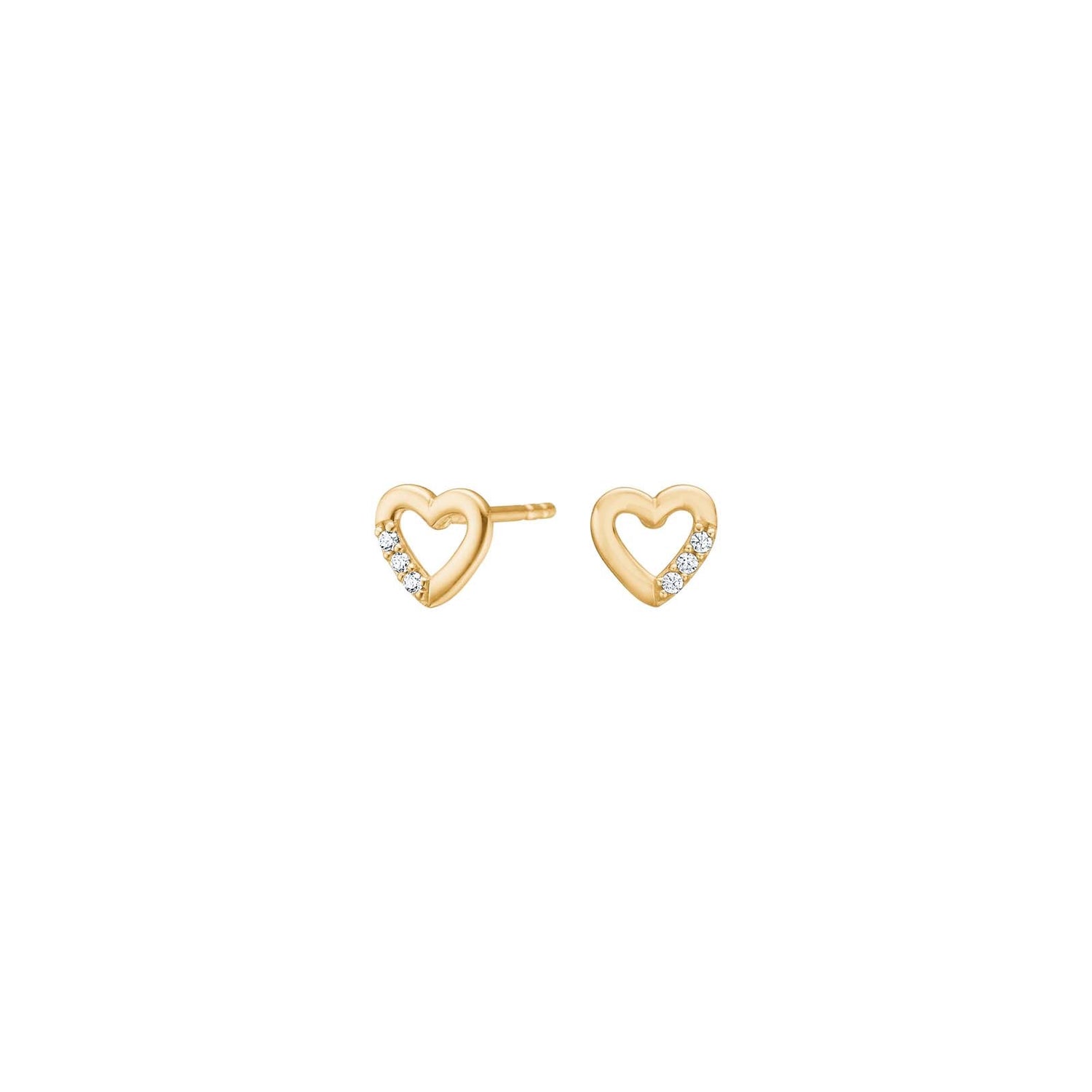 8Kt. Gold Ohrstecker Herz m. cz