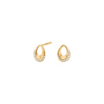 8ct. gold earrings w. cz
