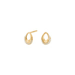 8ct. gold earrings w. cz