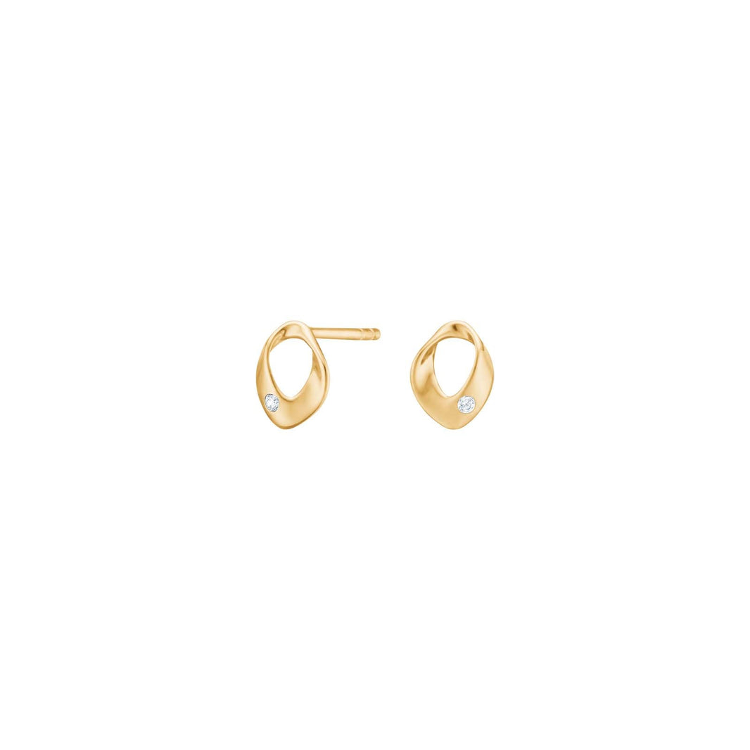 8ct. gold earrings w. cz