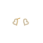 8kt. Gold Ohrstecker Herz m. cz