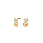 8kt. Gold Ohrstecker Herzen m. cz