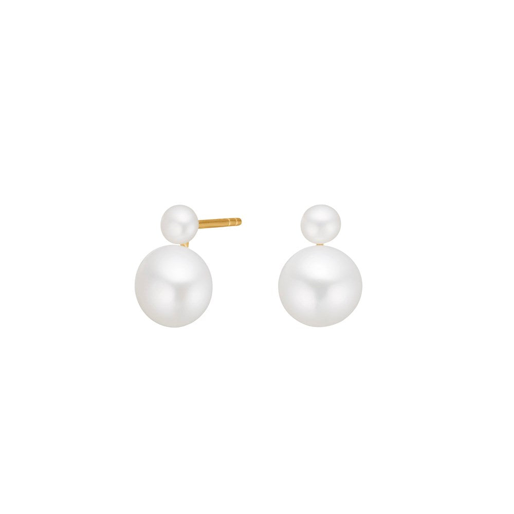 8kt. gold stud earrings with freshwater pearl
