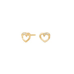 8kt. Gold Ohrstecker Herz m. cz