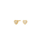8kt. Gold Ohrstecker Herz m. cz