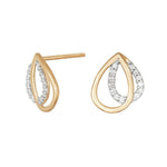 14ct. Gold earring w. dia. 0.13ct W/SI