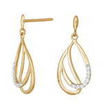 14ct. gold earrings w/dia. 0.04ct W/SI