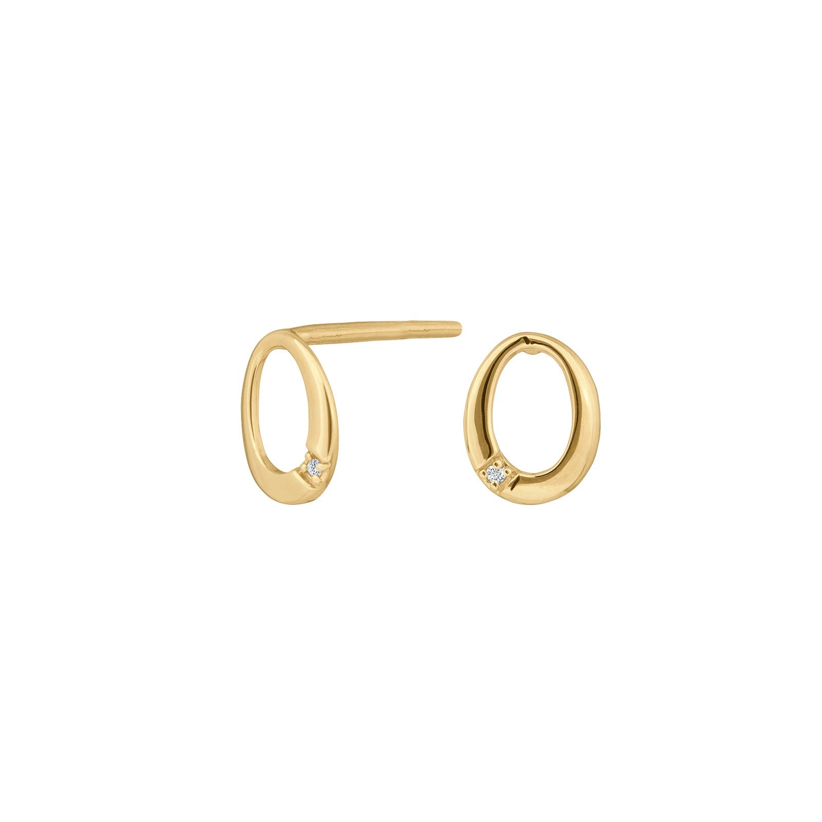 14 kt. gold ear studs w/dia. 0.01ct W/SI