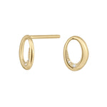 14ct. gold earrings w/dia. 0.02ct W/SI
