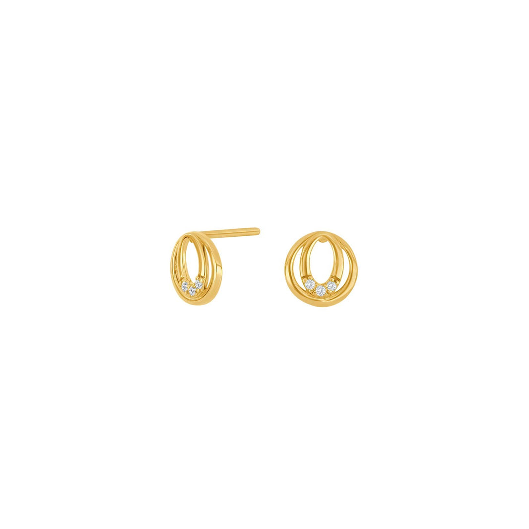 14ct. gold earrings w. 0,030ct W/SI