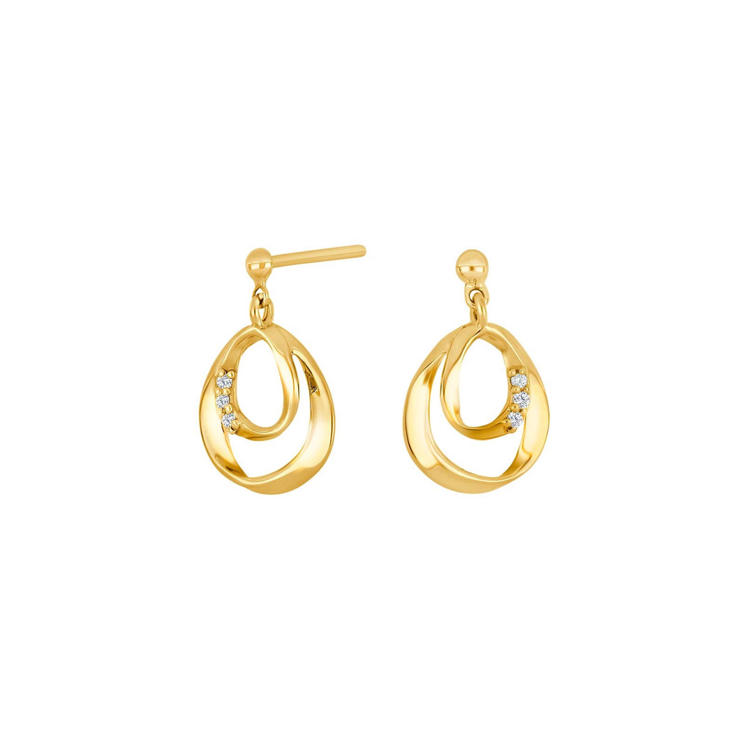14ct. gold earrings w. 0,030ct W/SI