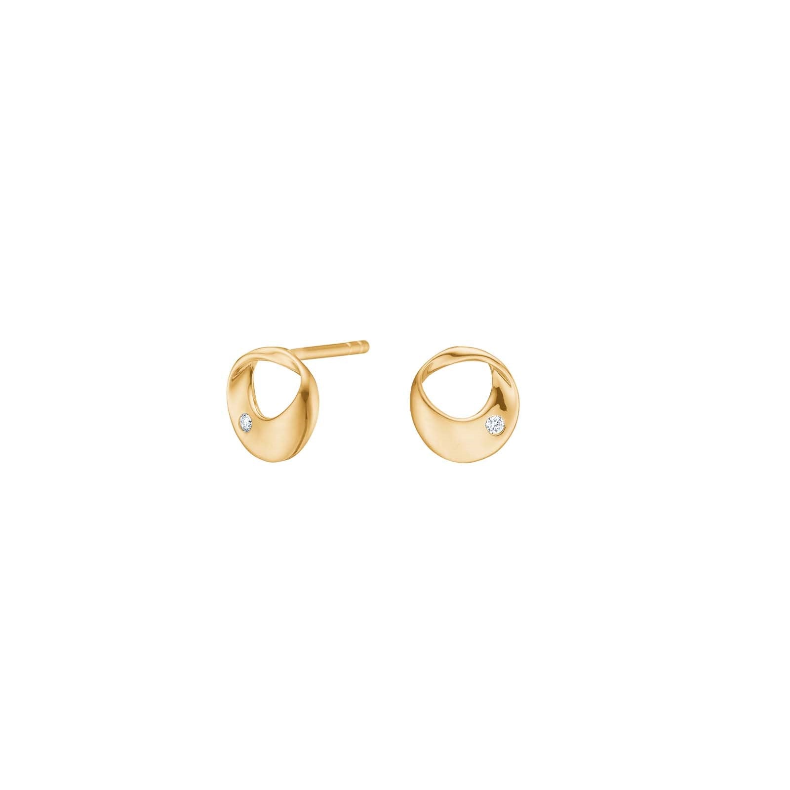 14ct. gold earrings w. 0,018ct W/SI