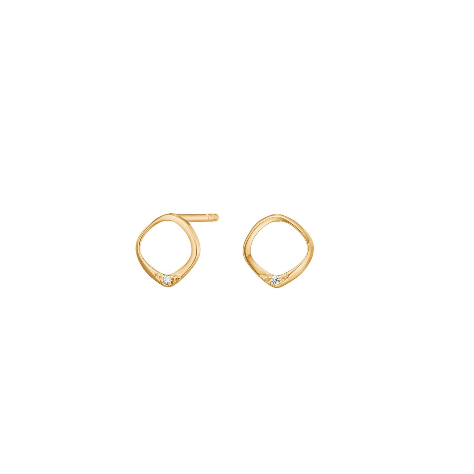 14ct. gold earrings w. 0,010ct W/SI